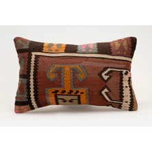 Kilim Wholesale El Yapımı Kilimden Yapılmış Vintage Kırlent Kılıfı, Yün, 30X50 cm