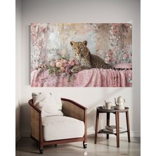 Özel Çizim Çita Yatay Kanvas Tablo Ev Dekarasyon Hediyelik Duvar Süsü