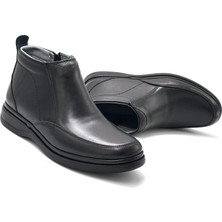 Kindep Reynosa Hakiki Deri Fermuarlı Günük Confort Erkek Ayakkabı Siyah