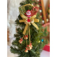 Yılbaşı Lüks Kapı ve Duvar Süsleri, Çam Ağacı, Zincir, Zil, Noel Baba, Kırmızı Renkli Aksesuarlar