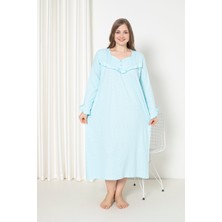 Seboteks %100 Pamuklu Mevsimlik Uzun Kol Penye Büyük Beden Anne Gecelik 180