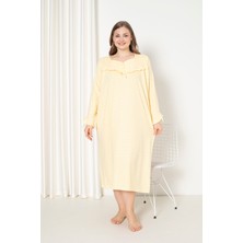 Seboteks %100 Pamuklu Mevsimlik Uzun Kol Penye Büyük Beden Anne Gecelik 180