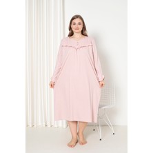 Seboteks %100 Pamuklu Mevsimlik Uzun Kol Penye Büyük Beden Anne Gecelik 180