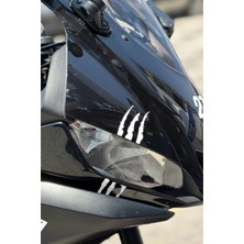 Banxtre Kask ve Motor Için Beyaz Renk Pençe Izi Sticker Etiket