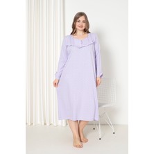 Seboteks %100 Pamuklu Mevsimlik Uzun Kol Penye Büyük Beden Anne Gecelik 180