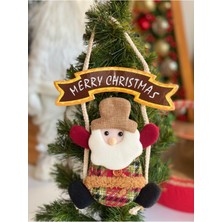 Kırmızı Noel Baba Dekorasyonu, Kapı ve Duvar Süsü, Şık ve Renkli Yeni Yıl Sevinci