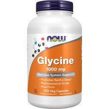 Now Foods Supplements, Glycine 1,000 Mg Free-Form, Neurotransmitter Support, 250 Veg Capsules
