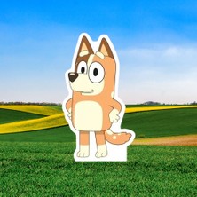 Dodomar Ayaklı pano Bluey Bingo Ayaklı Pano 35 cm Turuncu Doğum Günü Masa Dekoru