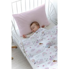 Baskılı Yorgan Seti (100x150 Cm) - Iconic Serisi - Pembe Hava Balonlu Gökkuşağı