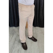 Bayaygun 0510 Nokta Desenli Dar Kesim Pantolon _açık Bej