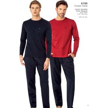 Pierre Cardin Erkek Uzun Kollu Bisiklet Yaka P Logolu Pijama Takımı