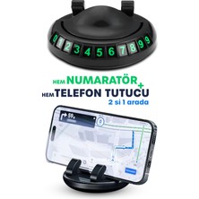 2 In 1 | Araç Park Telefon Numaratörü + Telefon Tutucu Parkmatik Araç Park Telefon Numarası Aparatı