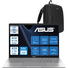 Asus Vivobook S14 S3407VA Intel Core 5 210H 4.8 Ghz 16GB Ddr5 4tb SSD Freedos 14 Inç IPS Wuxga (1920 x 1200) 300NITS Taşınabilir Bilgisayar WLY083F15 + Zetta Çanta