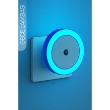 Telvesse Yuvarlak Otomatik Gece Lambası Işığa Duyarlı Karanlık Ldr Sensörlü Koridor Mavi GC01