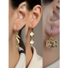 NKT Collection Trend Sembol Figürlü 3’lü Kadın Küpe Set