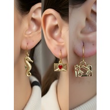 NKT Collection Trend Sembol Figürlü 3’lü Kadın Küpe Set