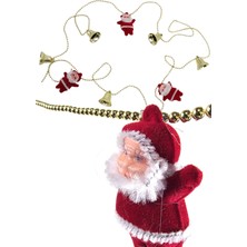 Kırmızı Yılbaşı Süsü Ağaç Zinciri Noel Baba Çan Boncuk 150CM, Renkli ve Şık Dekorasyon