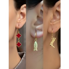 NKT Collection Trend Sembol Figürlü 3’lü Kadın Küpe Set