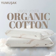 Pillow Market Organik Koton Visko Yastık [hava Kanallı] Doğal Pamuk Nem Dengeleyen Konforlu Uyku Yastığı 1 Adet
