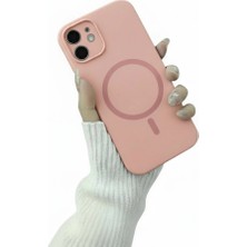CoverZone  Iphone 13-14 Ile Uyumlu Magsafe ile Uyumlu Kablosuz Şarj Özellikli Kadife Iç Yüzey Silikon Kılıf