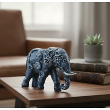 Robotel Aı Tasarımlı Dişli Desenli El Boyaması Fil Heykeli