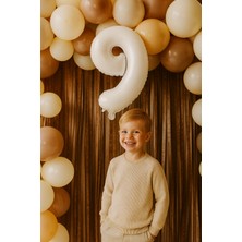 Balonevi Folyo Rakam 9 Mat Bej 26 Inc 66 cm