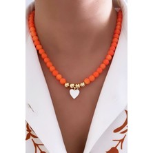 Liveyn Design Kalp Uçlu Cam Boncuk Kolye