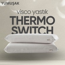 Pillow Market Termoswitch Xxl Visko Yastık [hava Kanallı] Termal Isı Dengeleyici Düz Ortopedik Uyku Yastığı 1 Adet
