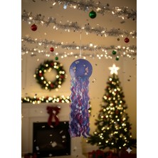 Dodomar 30 cm – Deniz Kızı Temalı Püsküllü Stickerlı Mor Japon Feneri Parti Dekoru