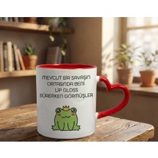 Yelkovan Studio Kırmızı Kalpli Porselen Kupa Bardağı | Yelkovanstudio