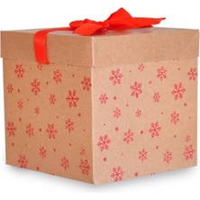 Yılbaşı Hediye Kutusu, Noel Kutusu, Yeniyıl Kutusu, Kahverengi Hediye Paketi