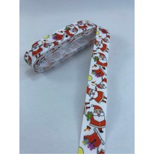 Renkli Noel Baba Desenli Yılbaşı Kurdelesi ve Süsü Seti