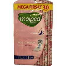 Molped Ultra Mega Gece 30'lu Sızıntı Önleyici Teknoloji ile Gün Boyu Konfor Sağlayan Pedler