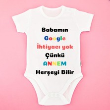 Komik Sözlü Anne Temalı Bebek Zıbını – “babamın Google’a Ihtiyacı Yok” Tasarım Body