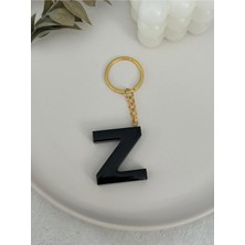 Hercy Z Harf Siyah Epoksi Reçine Anahtarlık