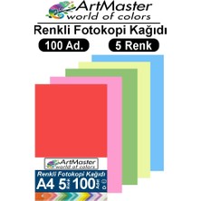 Renkli A-4 Fotokopi Kağıdı 100 Lü 1 Paket Artmaster Fotokopi Renkli A4 Kağıdı 100 Lü Oku Büro Ofis Anasınıfı