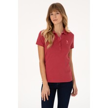 U.S. Polo Assn. Kadın Vişne Basic Polo Yaka Tişört 50300896-VR223