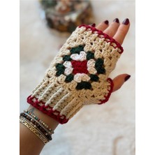 Miliva Parmaksız Motifli Eldiven | Örgü Eldiven | Pamuklu Ip Eldiven | Desenli Eldiven | #handmade
