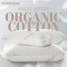 Pillow Market Organik Koton Visko Yastık [hava Kanallı] Doğal %100 Pamuk Konforlu Ortopedik Visco Yastık 1 Adet