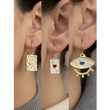 NKT Collection Göz Kupa As Büyük Nazar 3’lü Sembol Kadın Küpe Set