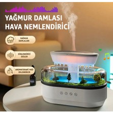 Azurtech Yağmur Damlası Hava Nemlendirici - Aromaterapi Difüzör - 7 Renk Rgb - Dinlendirici Sesler