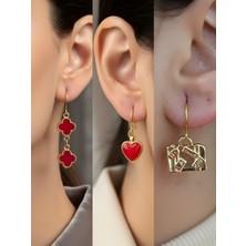 NKT Collection Trend Sembol Figürlü 3’lü Kadın Küpe Set