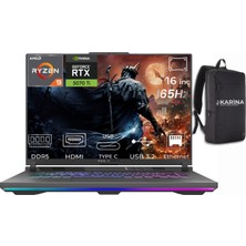 Asus Rog Strix G16 Ryzen 9 8940HX G614PR-RV050-K19 32GB 4tb+4tb RTX5070TI 12GB Freedos 16" 165Hz Wuxga Gaming Laptop