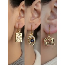 NKT Collection Göz Nazar Göz Bavul 3’lü Sembol Kadın Küpe Set