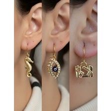 NKT Collection Trend Sembol Figürlü 3’lü Kadın Küpe Set