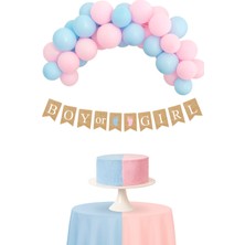 Dodomar Cinsiyet Partisi Banner Jüt Görünümlü Boy Girl 10 Bayraklı 150CM