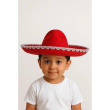 Dodomar Şapka Meksika Küçük Lüks 41 cm Kırmızı Gümüş