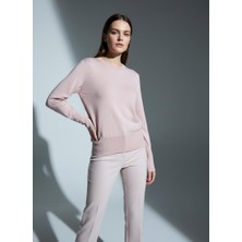 Nakşi Giyim Kadın Kollarda Düğme Detaylı Bisiklet Yaka Ince Triko Kazak