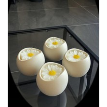 Hediyelik Tasarımlar 5 adet Ev Dekorasyonu Mumlar | Daisy Mum Tasarımı | Mum Dekorasyon | Dekoratif Mum | Hediyelik Mum