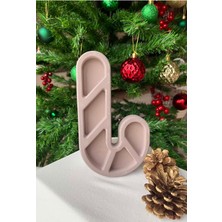 Şık Kahverengi Dekoratif Beton Tabak, Mum Altlığı ve Takı Tabağı Seti